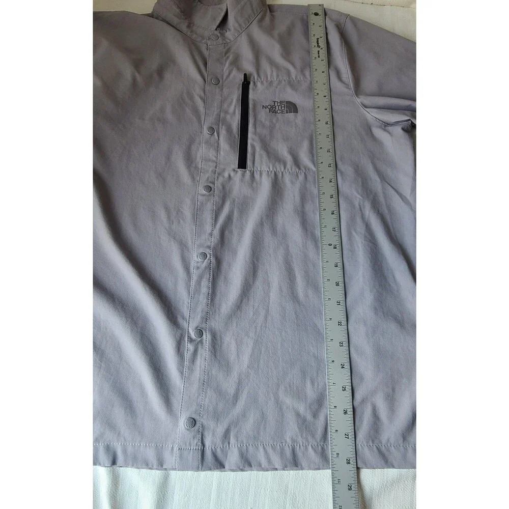 The North Face Mens XL Button Up Shirt Gray Long Sleeve Outdoor Hiking Tech